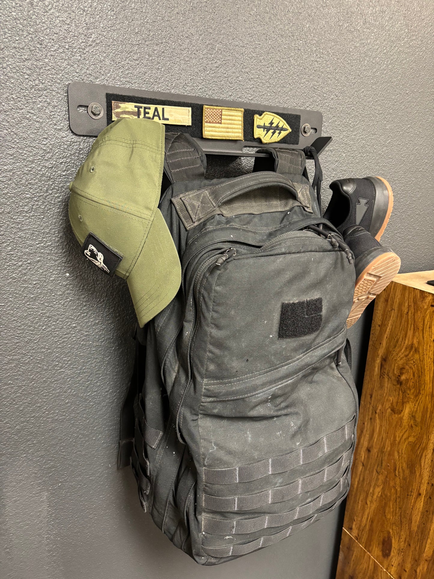 Ruck Rack® Delta | Heavy-Duty Wall Mount Storage for Rucks, Weight Vests & Tactical Gear